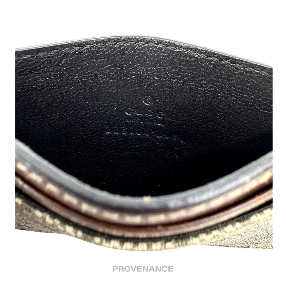 🔴 Gucci GG Supreme Card Holder Wallet - Brown
